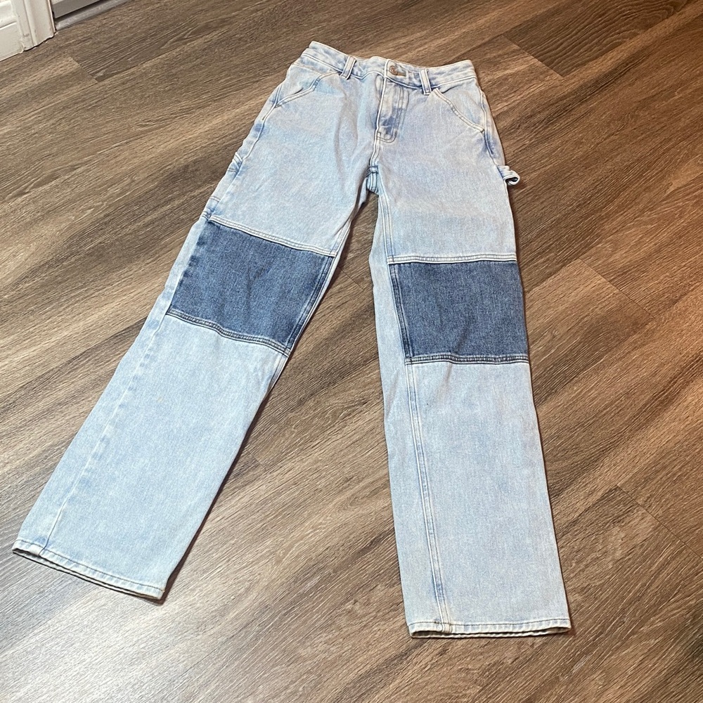 PacSun Light Blue and Dark Blue Patchwork Jeans